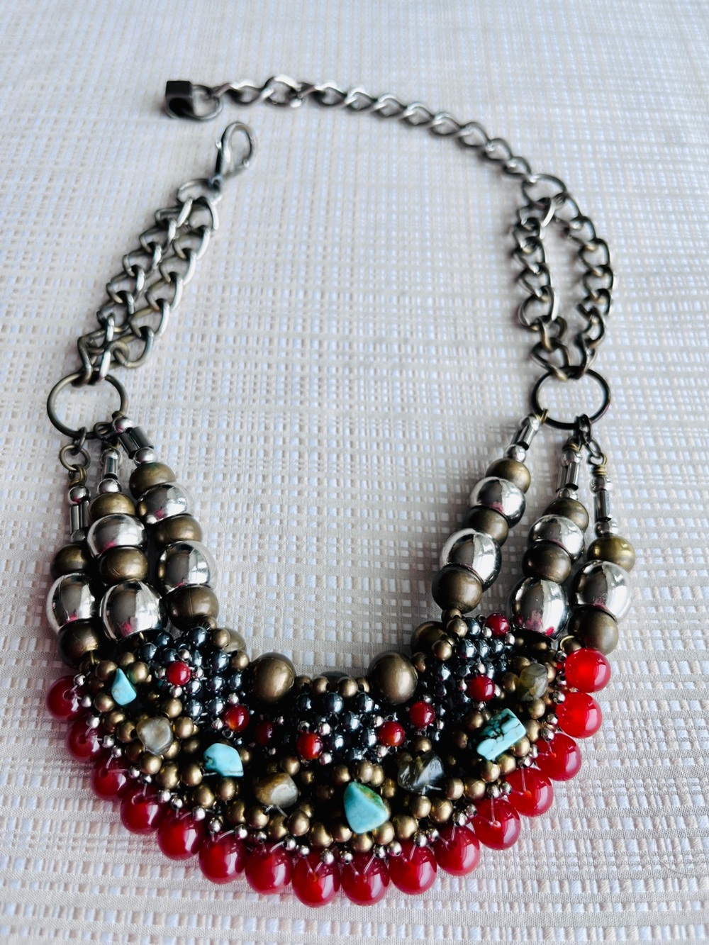 Vintage Anthrologogie Pam Hiran Multi-Strand Bold Statement Necklace Boho Global